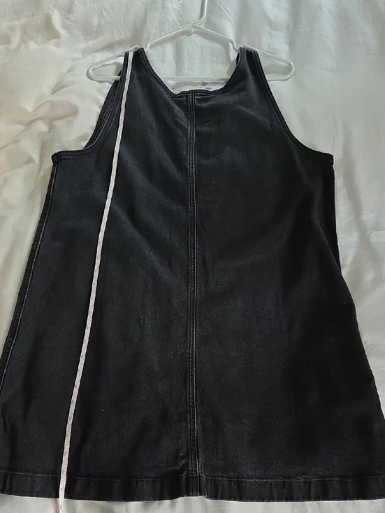 American Eagle Outfitters Black Washed Denim Pinafore Dress - Picture 3 of 4